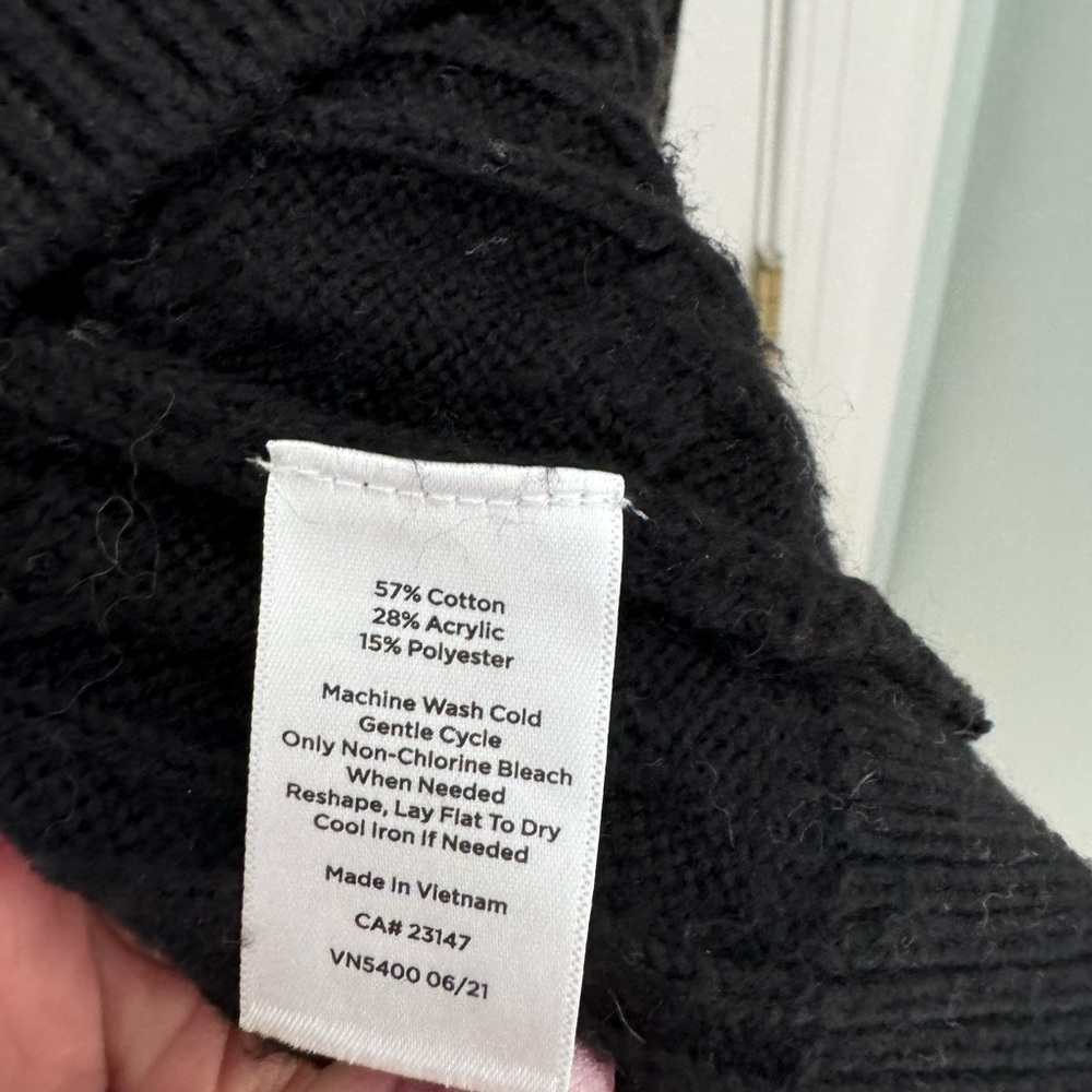 Talbots black cable sweater 3x petite 4-108 - Picture 3 of 4
